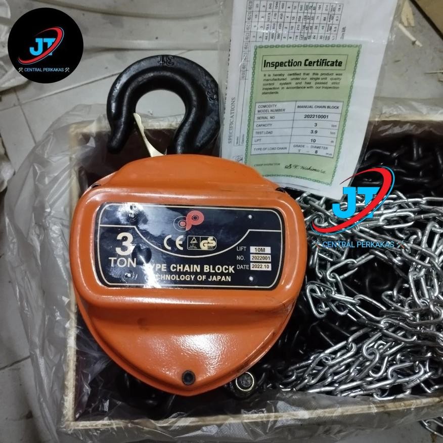 NEW Takel 3 Ton x 3 5 7 10 Meter CP | Chain Block 3T x 3M 5M 7M 10M