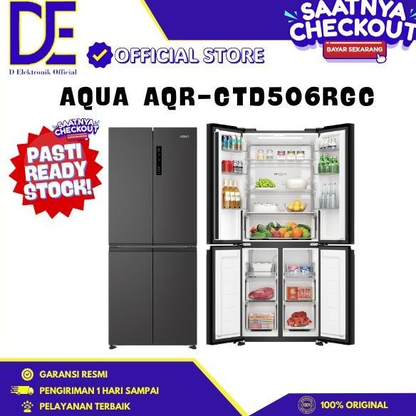 Aqua Aqrctd506Rgc Kulkas 4 Pintu Multidoor 406 Liter Twin Inverter