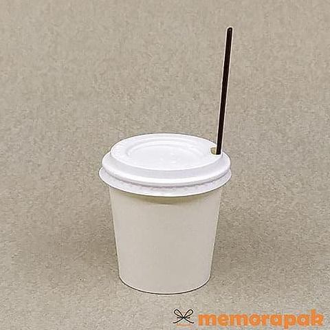 Paper Cup 4 Oz - Hot Cup + Tutup + Stirrer