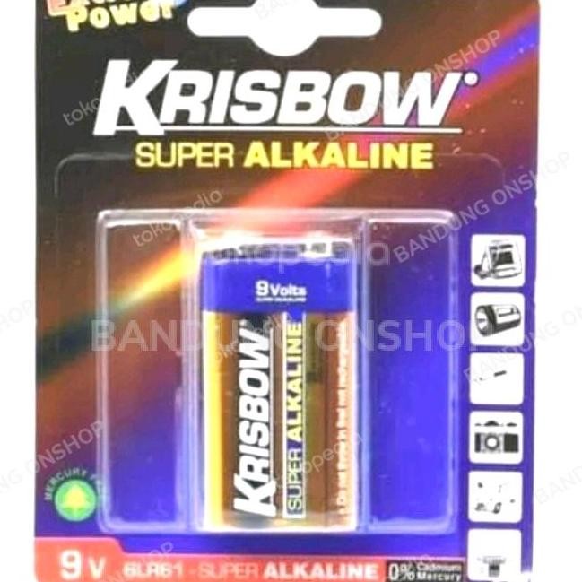 Krisbow 9V 6F22 Alkaline Batre Baterai Kotak 6F22 9V Alkaline Krisbow