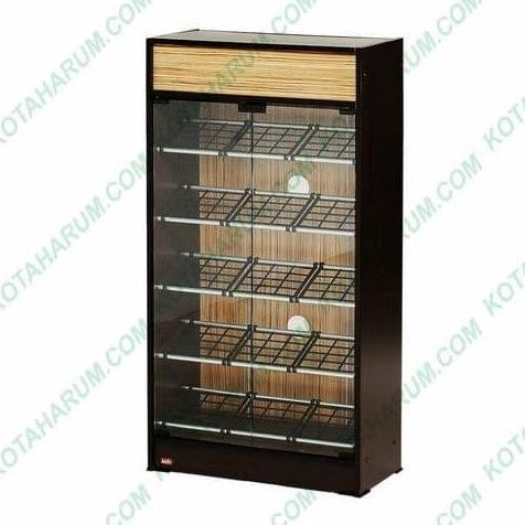 Lemari Rak Sepatu Pintu Ayun Swing Kaca Coklat Activ Viera 600 Bandung