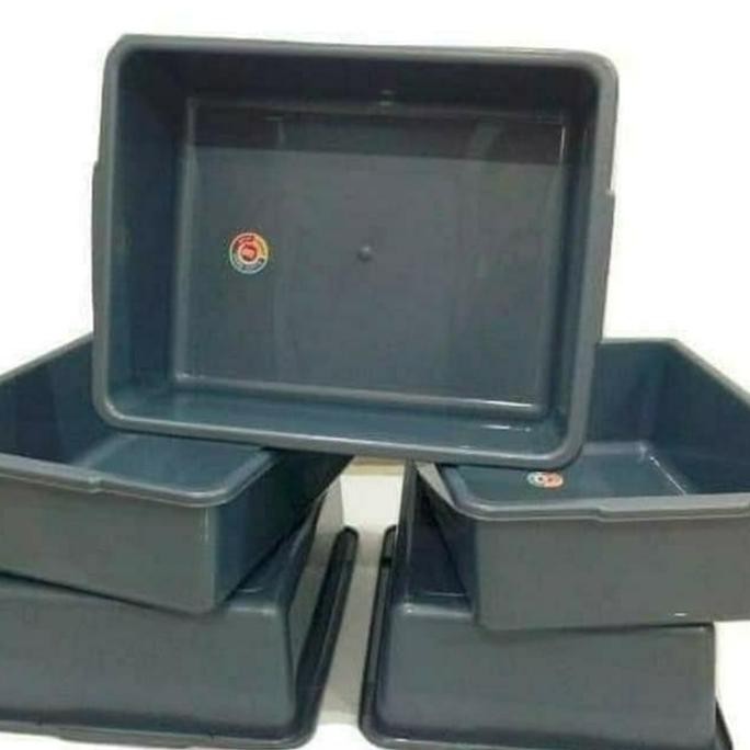 Bak Segi Plastik Abu, Baskom Segi, Bak Ikan Cupang/ Hidroponik Komet