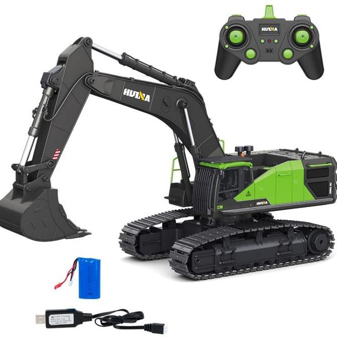 Huina 1593 Rc Alloy Excavator Diecast Alat Berat Skala 1:14 22Ch