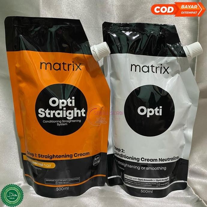 Matrix Opti Straight 500Ml 2Xstep Smoothing Isi Step 1 Dan Step 2 Resistant Extra Resistant Normal S