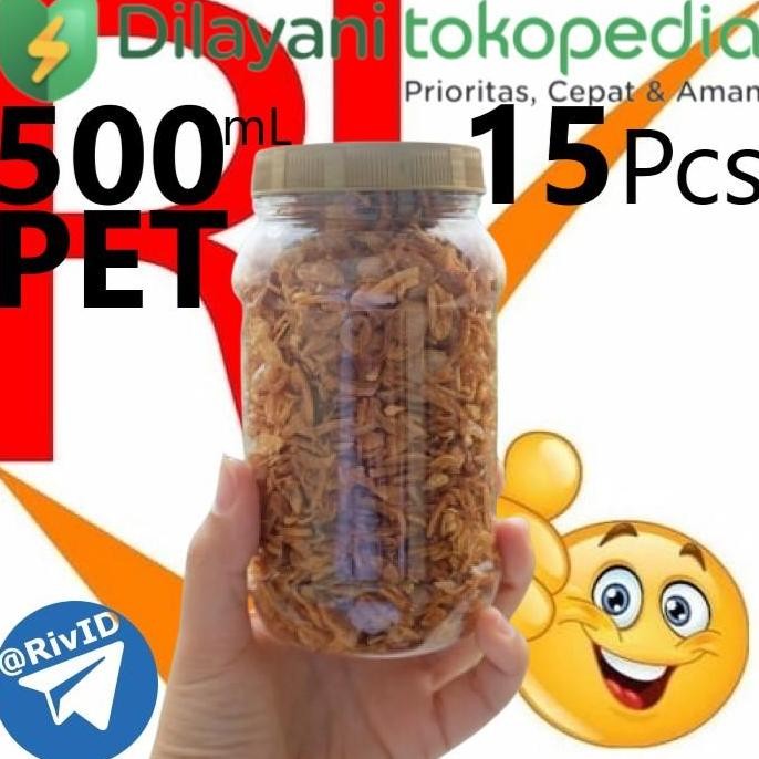 Toples Plastik Pet 500Ml 15Pieces Jar Botol 500 Ml
