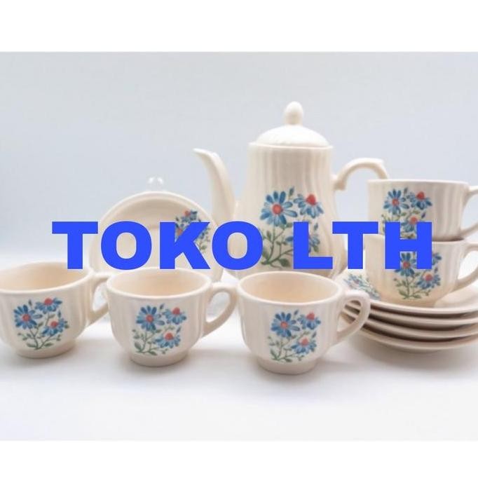Tea Set Teko Keramik Nikura Coffee Set Teko Tutup Cangkir Set Lepek