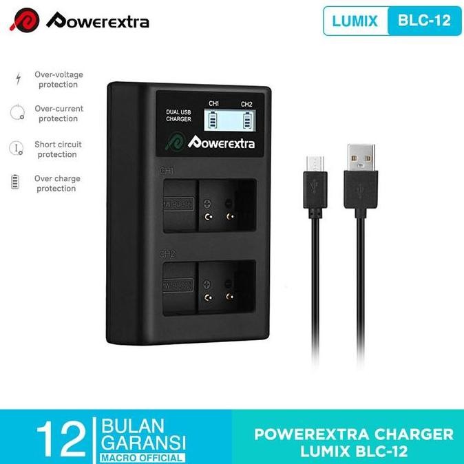 Powerextra Dual Smart Charger Panasonic Dmw-Blc12 For G5 G6 G7 Etc