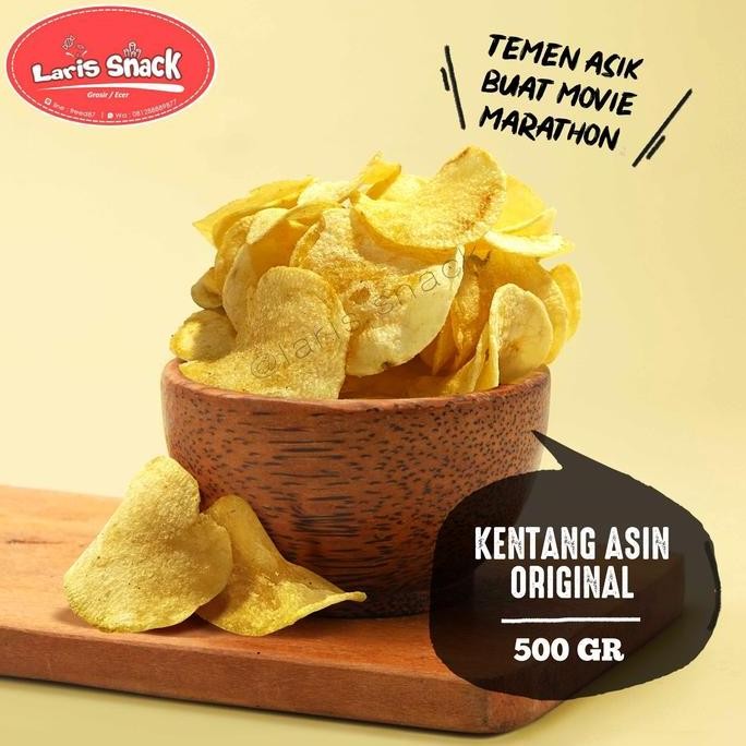 

New Keripik Kentang Original Asin Gurih Renyah Kiloan Curah 500 Gram