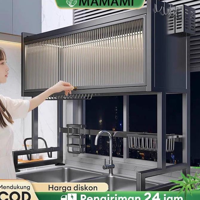 Mmmrak Piring Wastafel Stainless Steel Rak Wastafel Cuci Piring Rak Pengering Piring Rak Dapur Stain