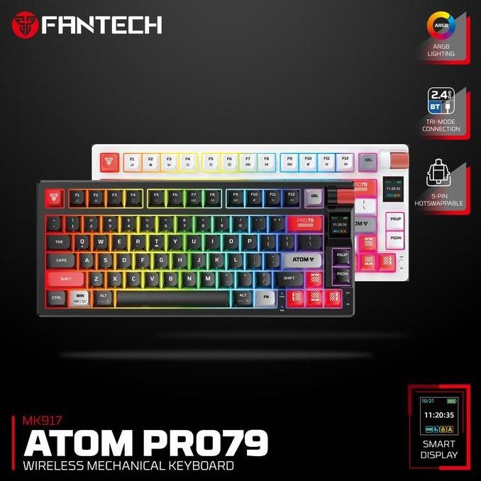 Keyboard Gaming Fantech Atom Pro79 Pro 79 Mk917 Mk-917 Wireless Keyboard Mechanical Gaming Hotswap 5