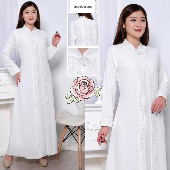 (Good) gamis putih wanita Bahan sifon gamis putih abaya