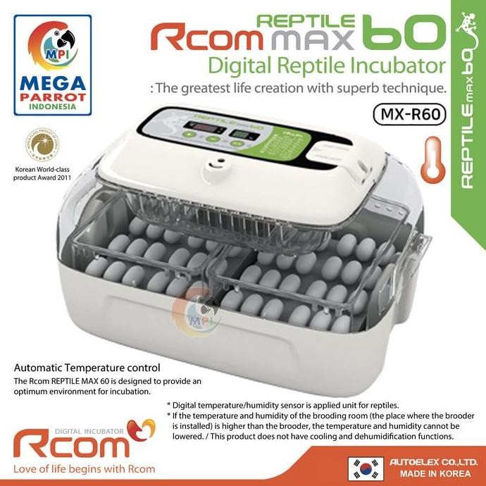 Rcom Reptil Inkubator MAX60 Reptile Incubator MX-R60 Alat Tetas Reptil