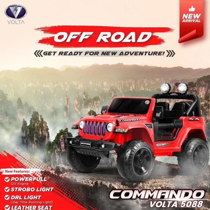 Mobilan Aki Anak Jeep Rubicon Commando 2Wd Volta 5088