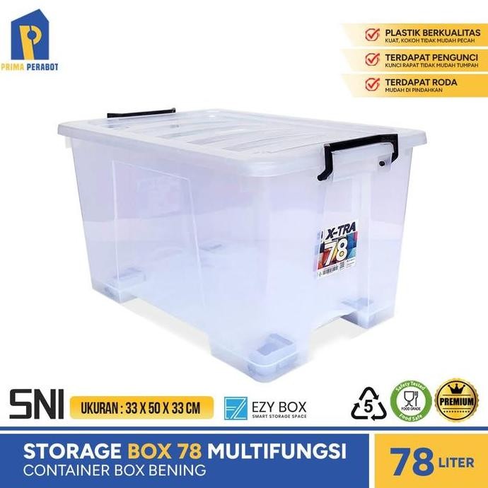 Storage Box Transparan 78 Liter Container Penyimpanan Boks Besar