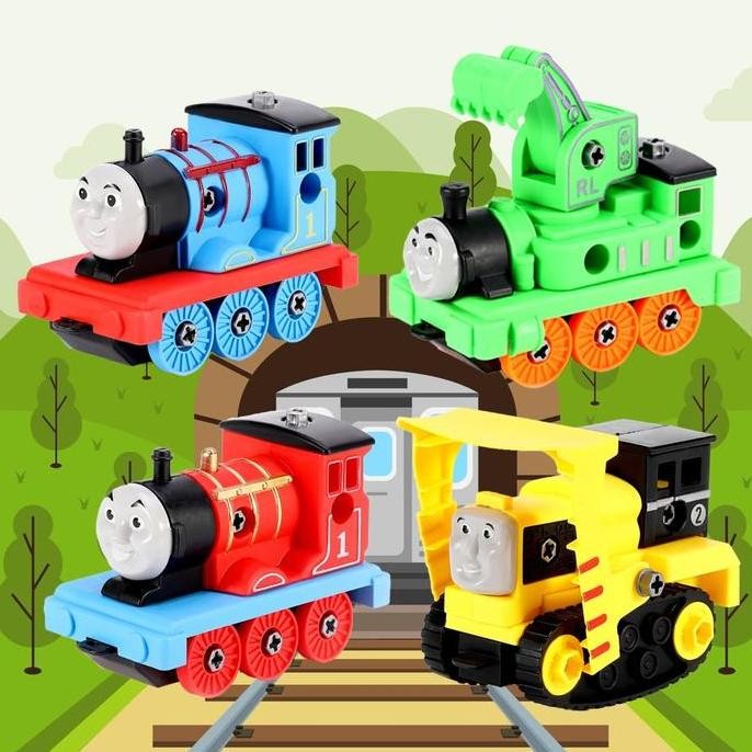 Mainan Anak Kereta Thomas Diy Assemble Toys Mainan Kereta Rl589-17D Plastik