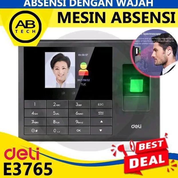 Deli E3765 Mesin Absensi Sidik Jari Dan Wajah - Mesin Absensi Fingerprint Dan Wajah Deli E 3765