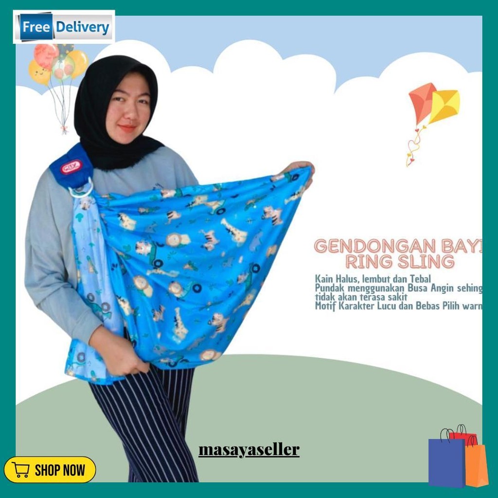 Gendongan Bayi Multifungsi Ring Sling Gendongan Bayi Panjang Ring Sling Terlaris