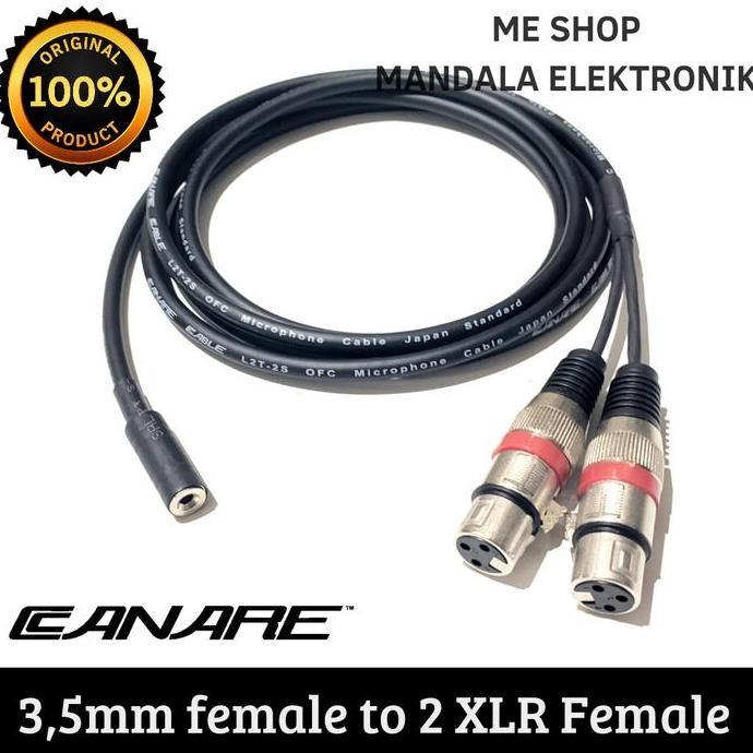 BEBAS ONGKIR - kabel audio aux 3,5 female to 2 xlr female