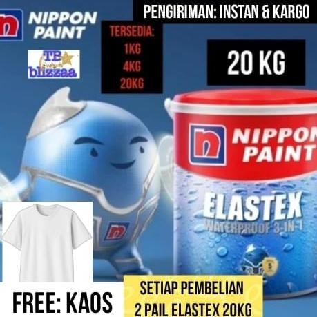 Elastex 20 kg Elastex 20kg Nippon Paint Waterproof 3 in 1 Abu2 Putih Warna 20 Kg Pail Nippon Paint