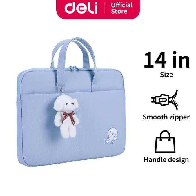 TERMURAH - [COMBO SUPER HEMAT] Deli Tas Laptop 14inch lucu, Alas mouse