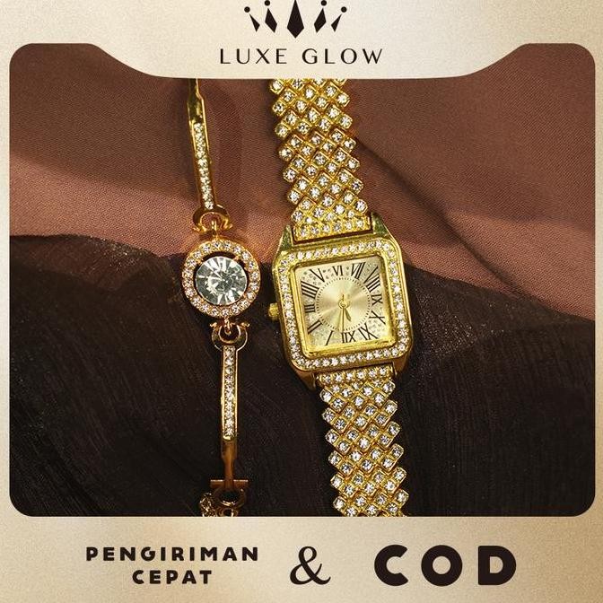 TERLARIS - COD LG Beli 1 Gratis 1 Beli jam tangan dapat gelang. Tidak luntur. Jam tangan persegi war