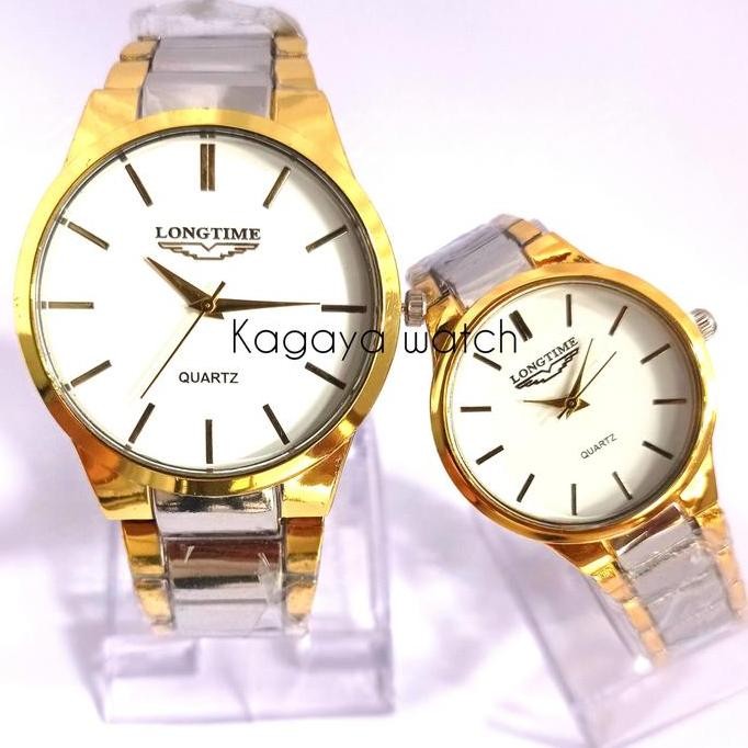PROMO DISKON - Jam couple Terlaris,Jam Tangan Stainless Rantai Gold Murah Watches,Jam Pria Dan Wanit
