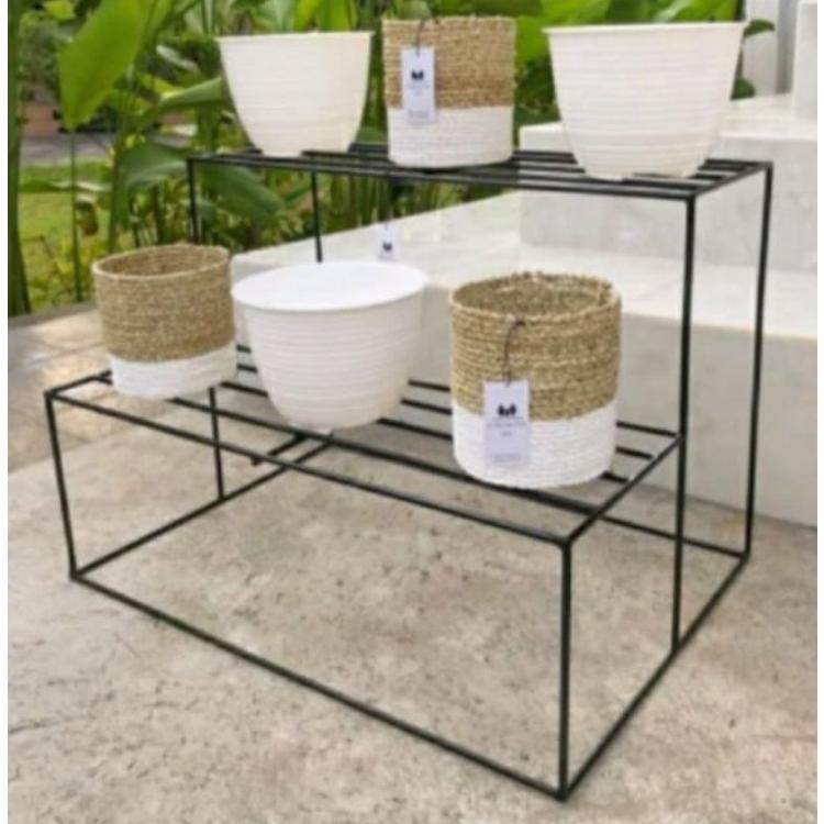 Standing pot/Rak bunga besi/Rak sepatu/rak bunga susun 2/Rak bunga tingkat