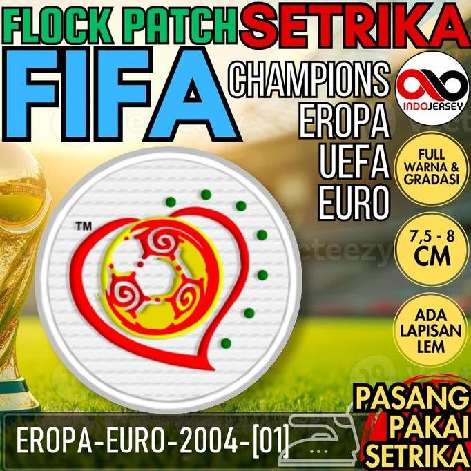 Buruan serbu] Patch Badge Flock Semi Woven Setrika iron-on Jersey Sepak Bola FIFA Piala EROPA EURO 2