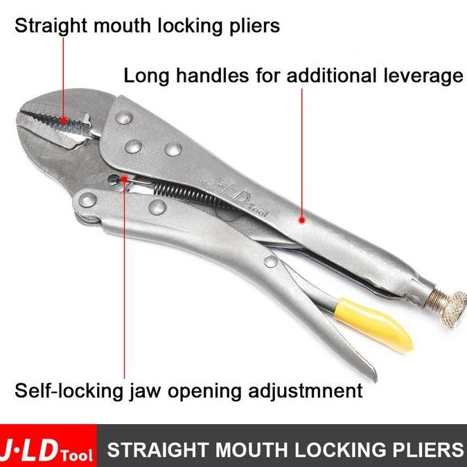 JLD  Tang Buaya Locking Pliers Curved Jaw 5inch/7inch/10inch Tang Buaya Sherlock Wire Cutter Tang Bu