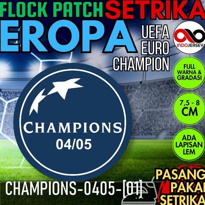 =====] Patch Badge Flock Semi Woven Setrika iron-on Jersey Sepak Bola EROPA EURO UEFA LEAGUE UCL CHA