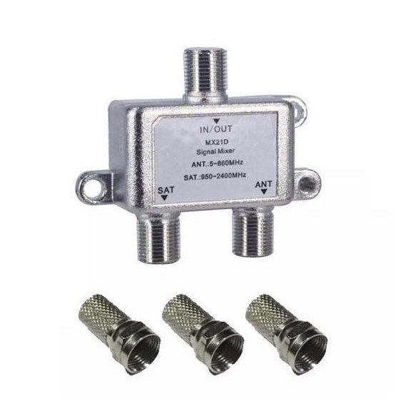 paling diminati] Splitter Mixer Combiner Antenna Antena 2 in 1 Sinyal TV dan Satelite