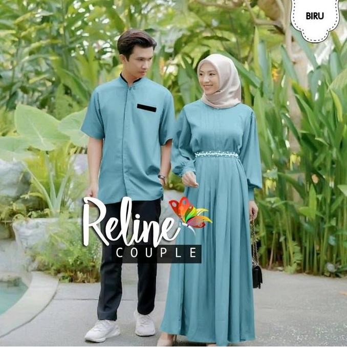 TERBARU - baju couple gamis derine/baju pasangan suami istri lebaran model terbaru 2023
