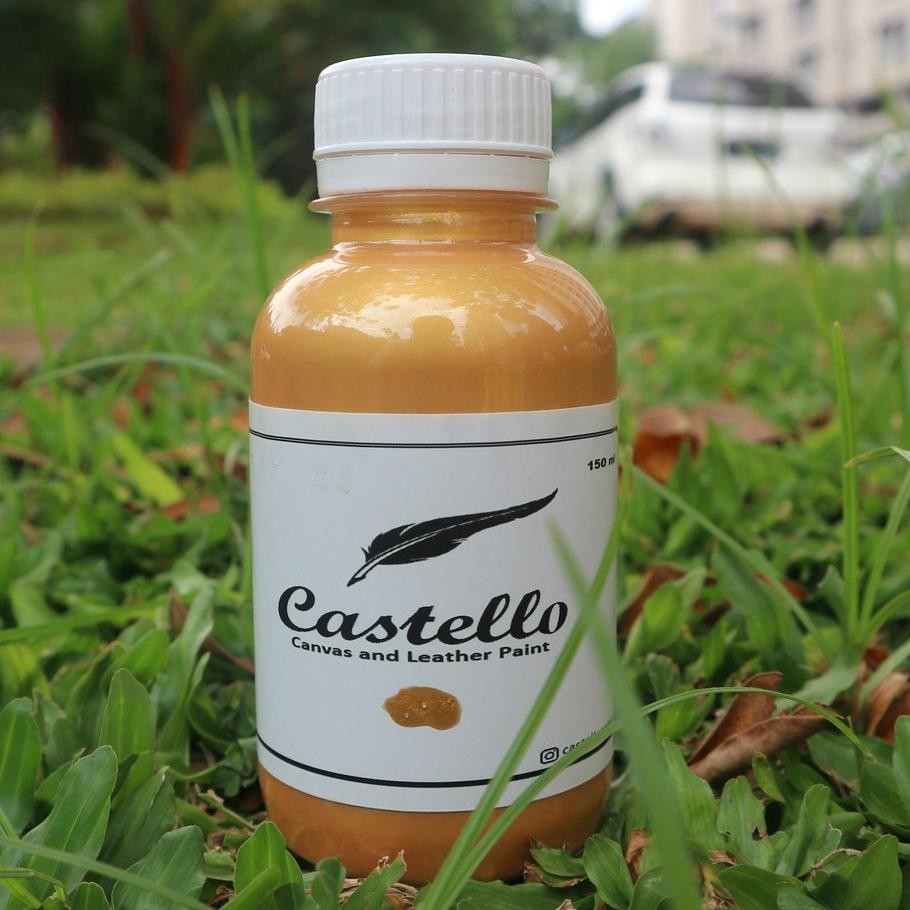 Cat Castello Sepatu Dan Tas Gold Khusus Kulit Kanvas