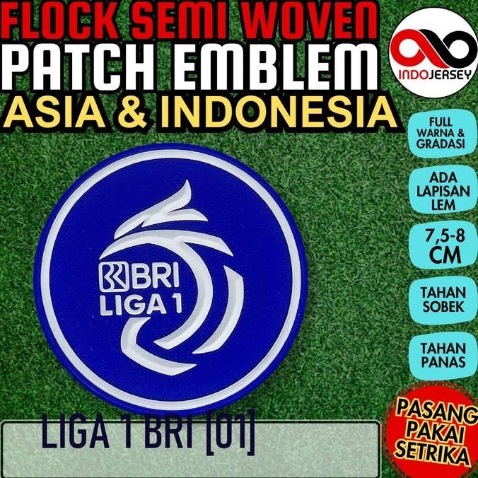 populer] Patch Badge Emblem Flock Semi Woven Setrika iron-on Jersey Liga Sepak Bola INDONESIA SUPER 