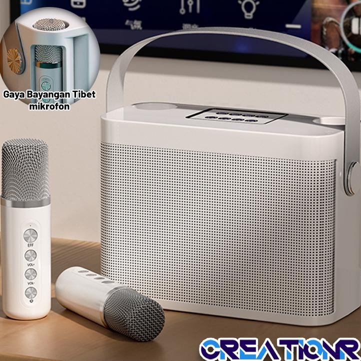 Ys203 Speaker Bluetooth Karaoke Karaoke Set Alat Karaoke Rumah Bluetooth Nirkabel 5.0 Dengan 2 Mikro