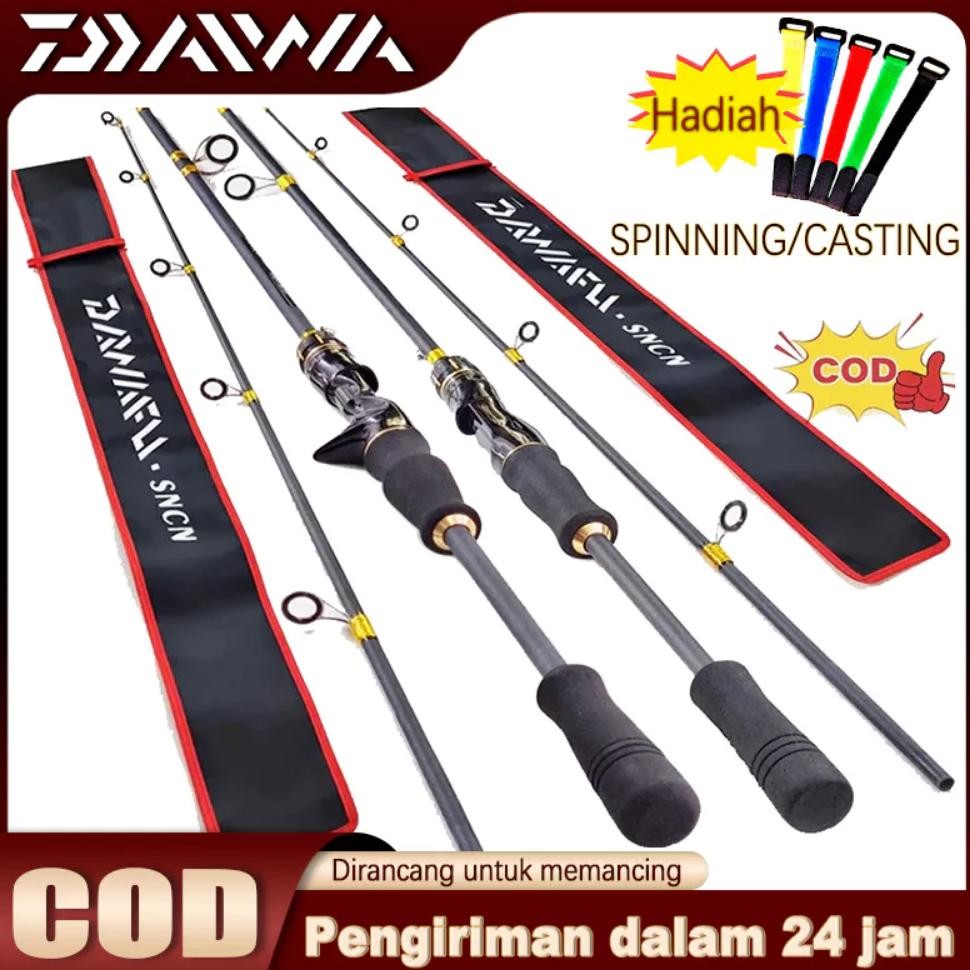 DAIWA Carbon Spinning Rod Casting Rod Ultralight Fishing Rod Combo Joran Pancing Ultra Light M rod