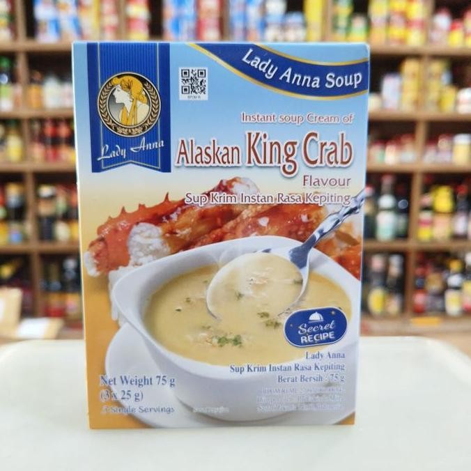 Lady Anna Soup Cream of Alaskan King Crab Flavour/ Sup Krim Instan rasa Kepiting 75gr