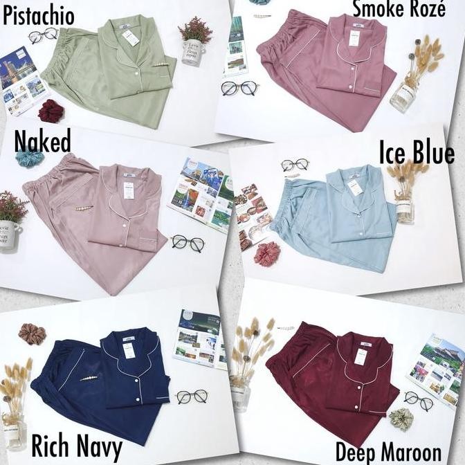 Piyama Wanita Tencel Silk Ellie / Celana Panjang / Cp