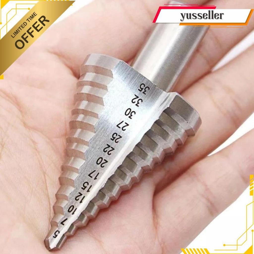 Mata Bor Pagoda Kerucut Hss 5-35Mm 13 Step Drill Bits Original Produk