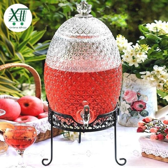 Terbaik Vicenza Sh~151217B Pineaplle Glass Jar 10 Liter Dispenser Kaca Nanas 100% Ori
