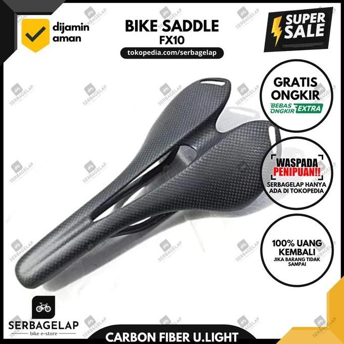 Promo Sadel Sepeda Balap Roadbike Carbon Fiber Panjang Ringan - FX10 COD