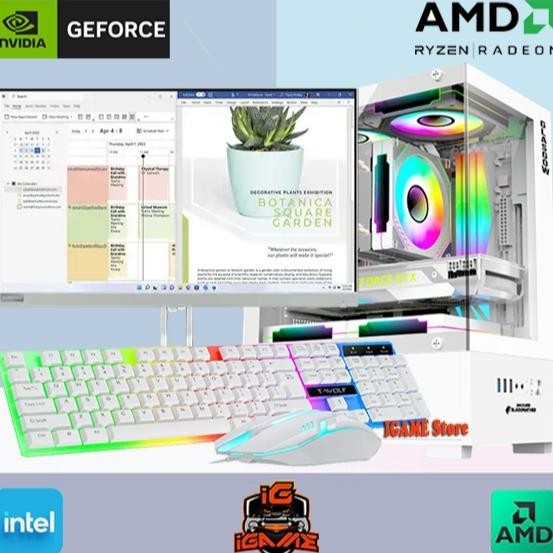NEW FULL SET PC GAMING AMD RYZEN 5 5600G/Monitor 24"/DDR4 16GB/SSD MANTUL GAN