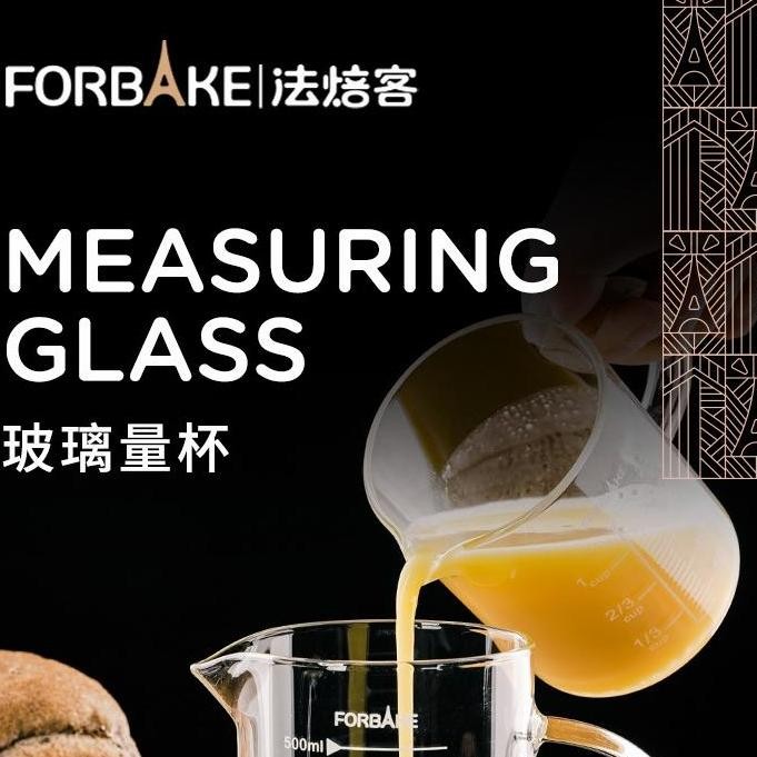 Forbake measuring Glass jar 250ml / gelas takar kaca tahan panas ISW