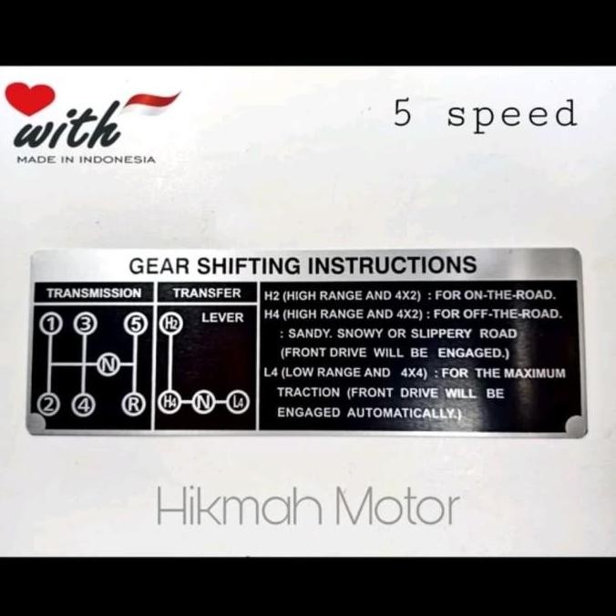 Plat Emblem Gear Shifting 5 speed Toyota Landcruiser Hardtop FJ40