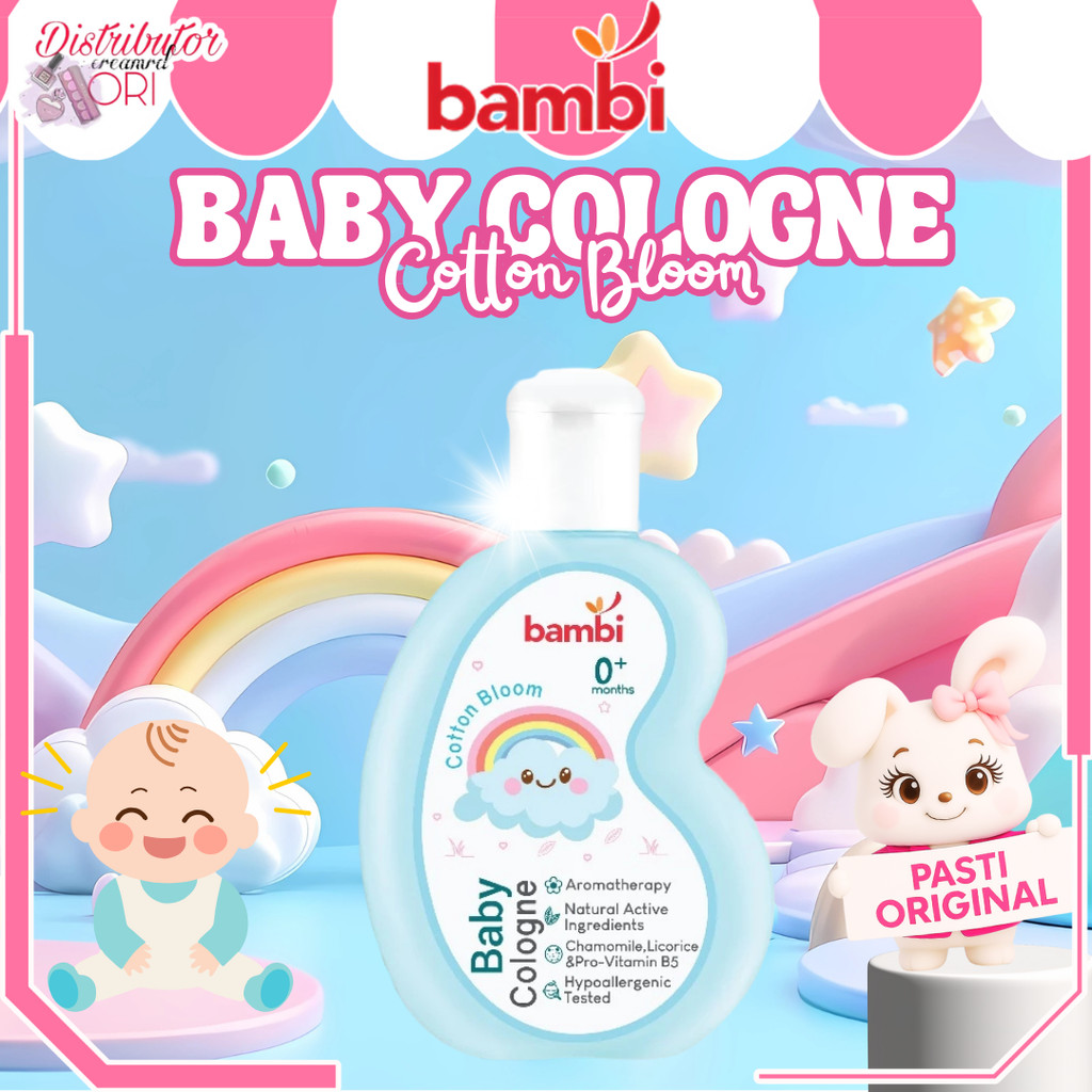 Bambi Baby Cologne Cotton Bloom 100ml | Parfume Bayi Kulit | Distributor Cream Ori