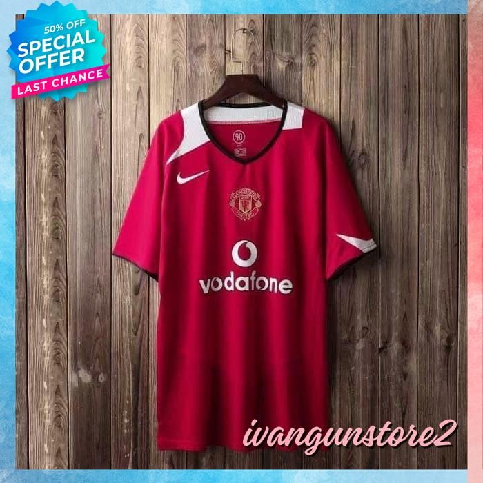 HIGHT CLASS JERSEY BAJU BOLA RETRO KLASIK MANCHESTER UNITED HOME 04/05 05/06 2004 2005 2006 FUTSAL I