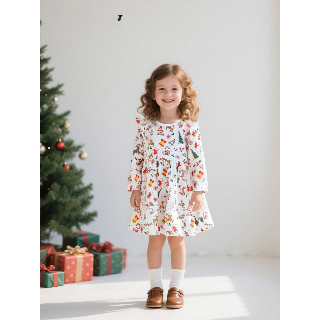 [COD]Gaun anak-anak gaya Eropa dan Amerika, gaun putri anak perempuan lengan terbang yang lucu