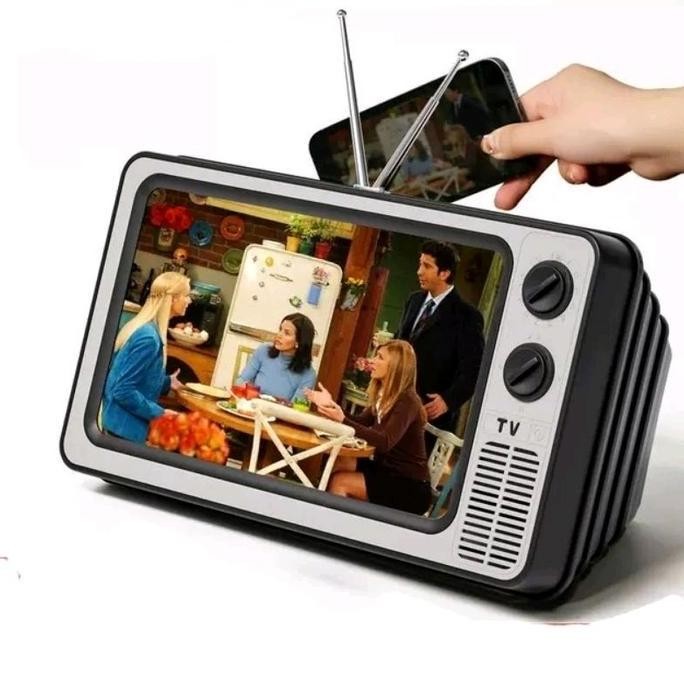 BEBAS ONGKIR - Kaca pembesar layar hp model TV kuno 12 inch screen antena 12"