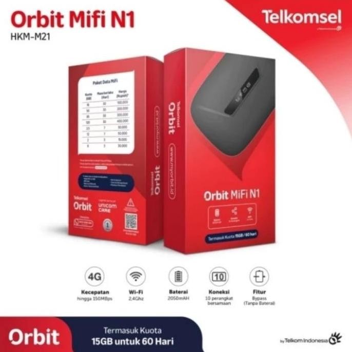 TERBARU - MODEM WIFI TELKOMSEL ORBIT N1 PORTABLE MODEM WIFI BONUS KUOTA