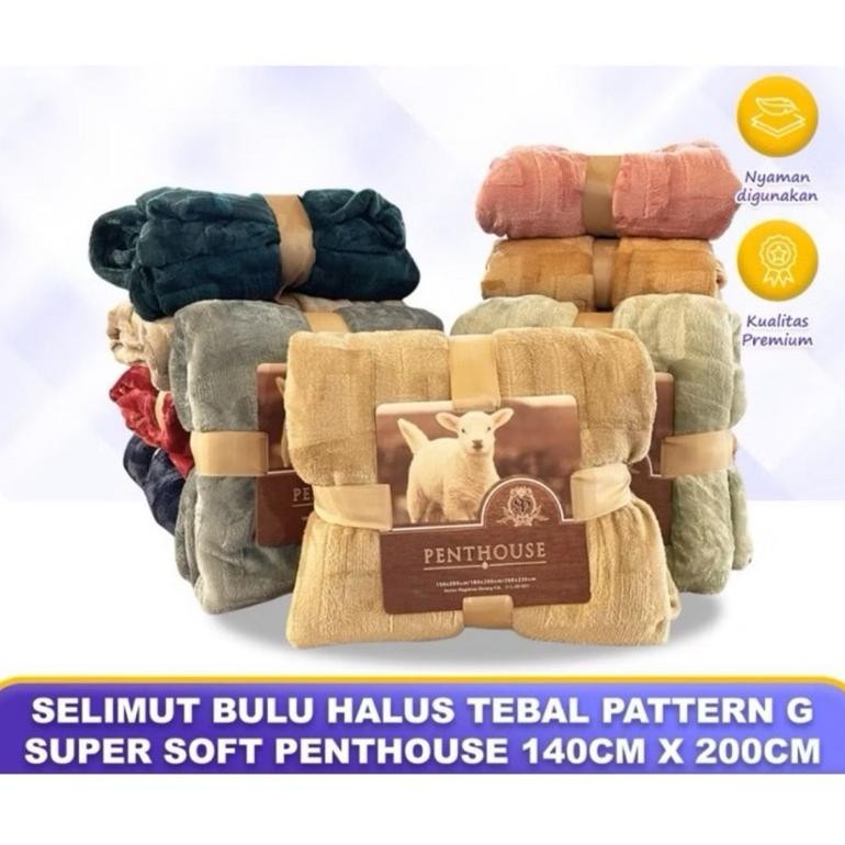Selimut Polos Embos Merek Penthouse Bulu Tebal Termurah